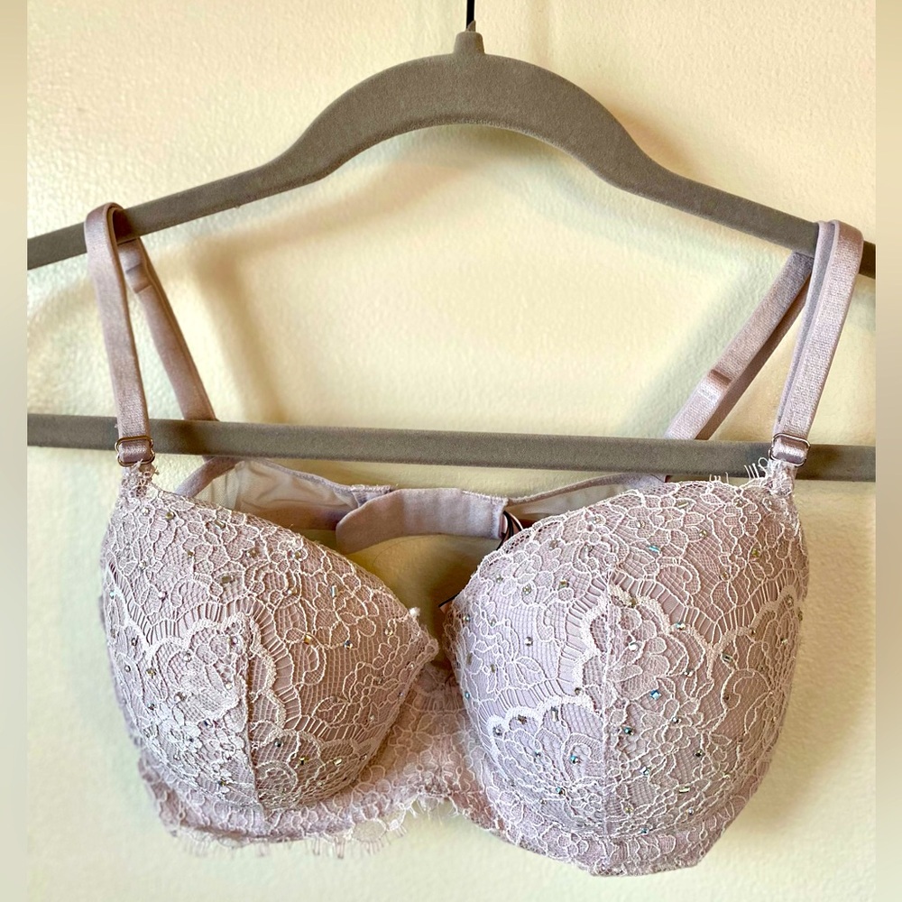 Victoria’s Secret Rhinestone Dream Angels Lined Demi-Grey 32D